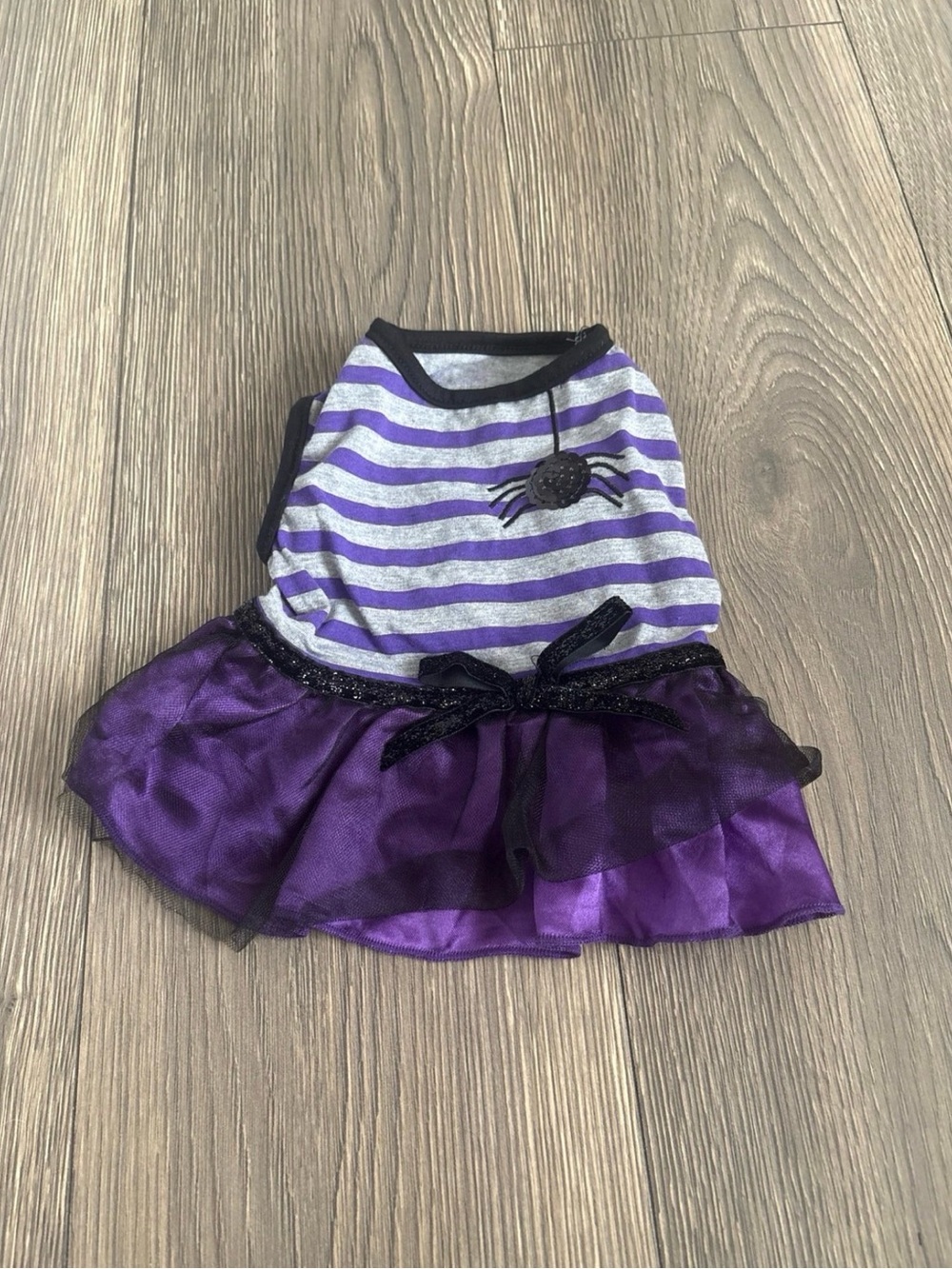 Pet Purple Striped Spider Halloween Dress Costume